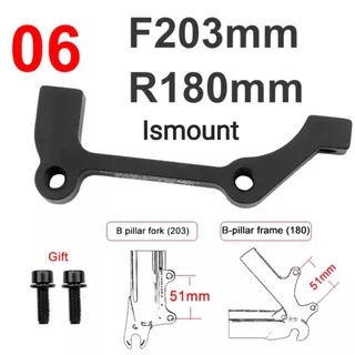 Adaptor Rotor 203mm Depan Atau 180mm Belakang Adapter Caliper Sepeda Adaptor Cakram Sepeda Depan 8 Inch Belakang 7 Inch