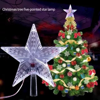 1Pc Color Changing Flashing Waterproof Five-pointed Star LED Light For Christmas Tree Top Decor