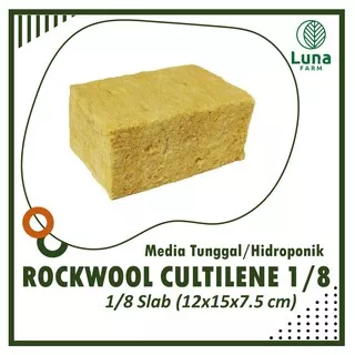 Media Tanam Hidroponik Rockwool Merk Cultilene Asli Ukuran 12 x 15 x 7.5 cm 1/8 Slab Rockwoll