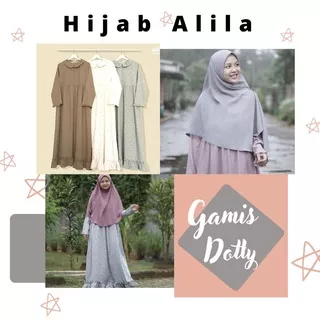 NEW GAMIS DOTLY by Hijab Alila Gamis terbaru bahan Baby Twill