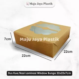 Box Nasi Mika Bunga R10B 22x22x7 isi 10pcs/kotak makan/ kraft/ box kraft/Dus Makan/Box Nasi/Kotak Nasi/Box Kue