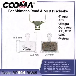 Brake Pad Cooma Ex Plus Sport For Road Shimano Tiagra 105 Ultegra Dura Ace Slx XT Xtr Sepeda Roadbike Flatmount Brakepad Kampas rem Discbrake flatmount flat mount