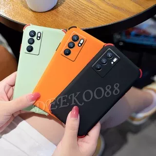 Kesing hp OPPO Reno6 4G 5G Reno5 F A16 Four Phone Case Corners Shockproof Skin Feeling Simple Casing Silicone Soft Back Cover Kasing Ponsel Reno 6 5F OPPOA16 Case