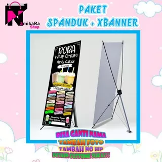 Cetak Stand Banner / Xbanner / X Banner / Paket Spanduk + Kaki/ Tiang Spanduk Bisa COD