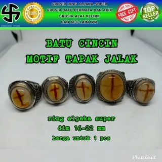 CINCIN BATU SULAIMAN MOTIF TAPAK JALAK NATURAL