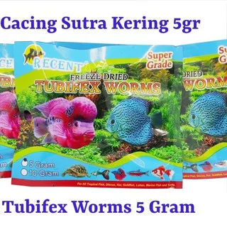 Cacing Sutra Kering Tubifex Worms Worm Pakan Ikan 5 gram Super Grade Cacing Kering Freeze Dried