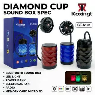 Speaker Bluetooth diamond cup + Kipas