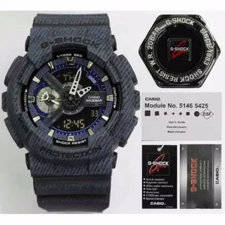 Jam Tangan Pria Cowok Casio G Shock G-Shock GShock Black Denim Ori bm