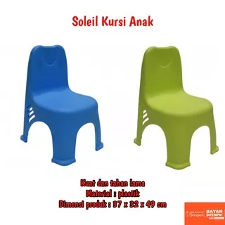 Kursi Anak Soleil Hijau Dan Biru/Kursi Anak Plastik Kuat Dan Tahan Lama/Kursi Plastik/Kursi Soleil