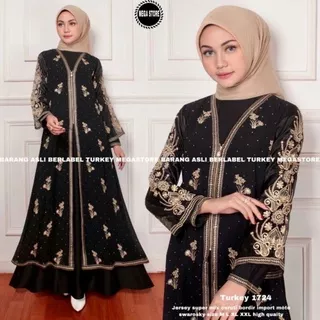 Gamis Abaya Turkey Terbaru Dress Muslim Jumbo Abaya Bordir Original Gamis Bordir Motif Terbaru Gamis Syari Abaya Turkey Jubah Arab Wanita Jumbo Dress Muslimah Dubai Turkei Arabia Best Seller Gamis Haji