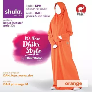 Dhikr Clothes Shukr Series | Gamis Busui Syari Kaos Orange