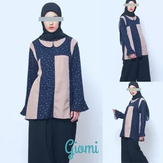 OBRAL baju atasan wanita lengan panjang fashion muslim giomi / blouse blus wanita lengan panjang