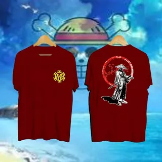 KAOS PRIA ANIME LOGO ONE PIECE PEGANG SAMURAI MAROON | SIMPLE, DINAMIS, DAN MEMBERIKAN KESAN KASUAL