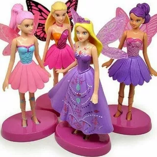 Mainan Anak Pajangan Figure Hiasan Kue Princess Barbie Mariposa - Mariposa Set 4