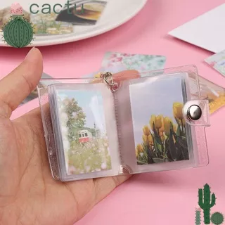 CACTU 1PC Pockets Photos Holder PVC For Photos Cards Mini Photo Albums Key Chain Portable Accessories Receipt Holder Stationery Jewelry 2 Inch/Multicolor