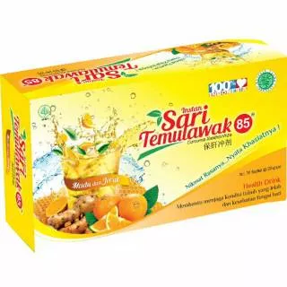 Minuman kesehatan teh sari temulawak 85 dengan madu dan jeruk (1 box isi 10 sachet) - 250gr