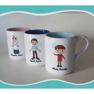 Mug custom Surabaya Free Desain + Warna Dalam + tinggal kirim foto + free box + free Bublé wrap