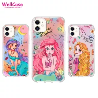 Mermaid Princess and Jasmine Princess and Yellow Rapunzel Pattern Pattern Pattern Transparent Shockproof Silicone Soft Mobile Phone Case for Iphone 11 11 Pro 11 Promax 6 6s 7 8 6plus 7plus 8plus X XS 12 12 Pro 12 Promax Phone Cover