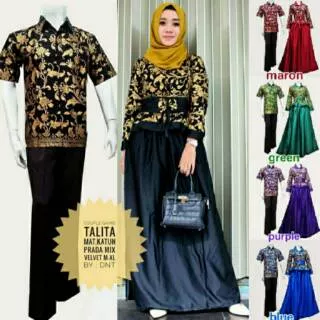 Couple TALITA sarimbet batik setelan pasangan baju muslim gamis baju pesta modern modis trend