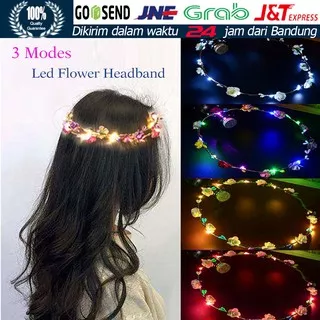 Headband Headdress Hairband Party Wedding Headwear Women Girl  LED Flower Princess Wreath Crown