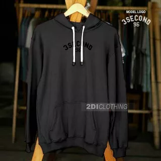 PROMO ! Sweater hoodie 3second - Hoodie distro bandung 3second - Sweater Pria wanita 3second - Black