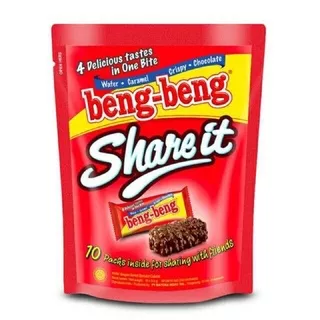 Beng Beng Share It isi 10pcs Makanan Ringan Bandung / Snack Bengbeng Share It Coklat Bandung
