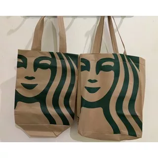 Starbucks / sbux original tas spunbond - reusable, recycle tote bag goodie bag starbucks reserve