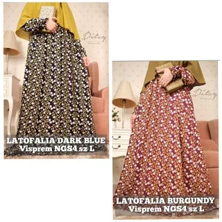 Nightgown Ditsy Reject Sale November Latofalia Dark Blue Burgundy size L
