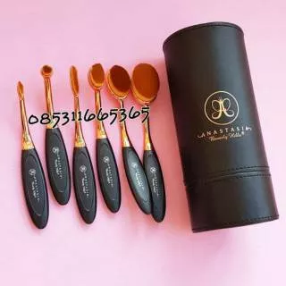 Oval Brush Tabung ANASTASIA Black Isi 6 Kuas