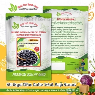 Benih kacang kedelai hitam super 25 gram - benih kedelai edamame hitam