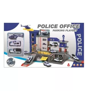 Mainan Mobil Parking Police Garage Track Parking Police Office Parking Playset