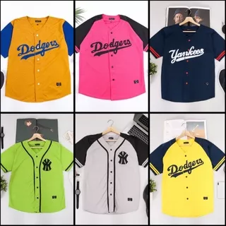 BAJU KAOS JERSEY TEE BASEBALL NY DODGERS YANKEES HUF PRIA WANITA, COD KAOS NBA SPORTY OUTDOOR MURAH