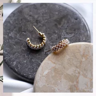 Anting Gold mix Pearl | Earring | Geometri | Gold Earring