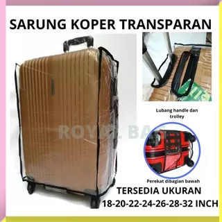 Sarung Koper / Cover /Pelindung Koper Transparan / Bening Ukuran 20, 24, 18, 26, 28 inch Anti Air