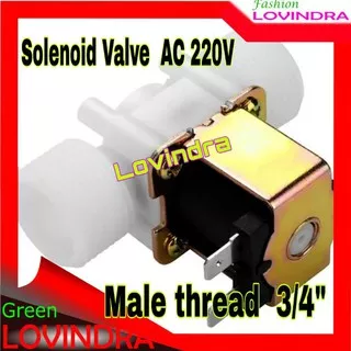 Solenoid Selenoid Valve AC 220V drat 3/4 inch NC Kran Air Elektrik plastik