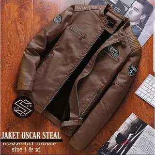 Jaket Kulit Pria Jaket Motor Biker Asli Sintetis Karlit Oscar Warna Mengkilat Lentur L - XL JAKET COWOK EKSCLUSIF COUTERWEAR PREMIUM RESLETING ZIPPER MUSIM SEMI CASUAL TRENDI HITS KEKINIAN