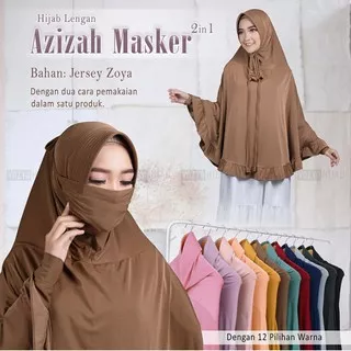 Jilbab Lengan Panjang Murah Plus Masker Hijab Jersey Instan Original Variasi Rempel Kekinian Terbaru