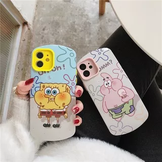 iPhone 12 Xs Max SpongeBob/Patrick Star Curved Bracket Mobile Phone Case Cover Accessories Gadgets iPhone 11 Pro Max SE2 2020 12 Pro Max XR 7/8 Plus Silicon Colorful Apple Case