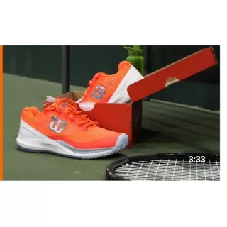 sepatu Tenis Wilson Rush Pro 3.0 Orange Premium BNIB Sepatu Olahraga Tenis Lapangan Pria dan Wanita Sepatu Sneakers Unisex