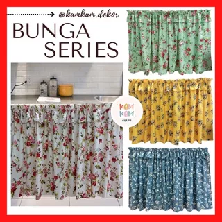 Gorden Kolong Dapur Bunga Minimalis Modern Tirai Dapur Shabby Rumbai Motif Polkadot Gorden Katun Korden Wastafel