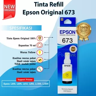 Tinta Epson Original 673 t6735 Light Cyan 70ml Printer L800 L805 L1800