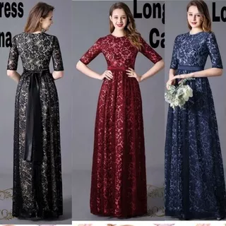 LONGDRESS BROKAT / LONGDRESS PESTA / Long dress carlina - FC/  DRESS PESTA WANITA / MAXI DRESS KONDANGAN / DRESS NATAL / DRESS IMLEK