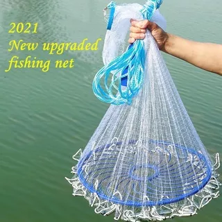 Jaring Jala Lempar/ Jala Ikan Nelayan Jaring Ikan Jaring Pancing Ikan Putih Nilon 480cm