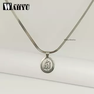 Kalung Titanium Liontin Lafadz ALLAH Gold Pria dan Wanita Anti Karat/Kalung Lafadz ALLAH