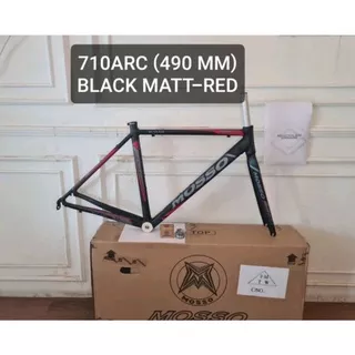 Frame Roadbike Mosso 710ARC Size 490mm Warna Hitam Merah . Rangka Sepeda Balap Road Bike 710 ARC Size Ukuran 49cm 490 mm