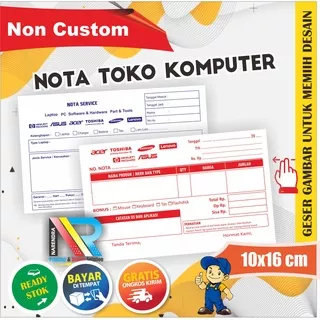 Nota Toko Komputer untuk Servis Komputer dan Penjualan Grosir dan Eceran 2 ply Rangkap