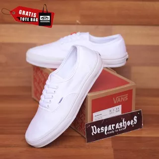 VANS AUTHENTIC FULL WHITE KODE WAFFLE DT IMPORT PREMIUM QUALITY FREE TOTEBAG SEPATU PRIA DAN WANITA