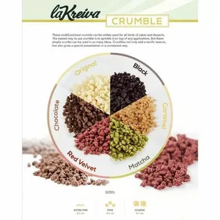 Cookies Crumb La Kreiva Black / Red Velvet / Caramel / Original / Cokelat / Green Tea repack 50gr