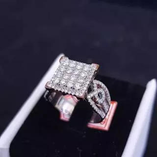 Cincin emas putih full berlian eropa