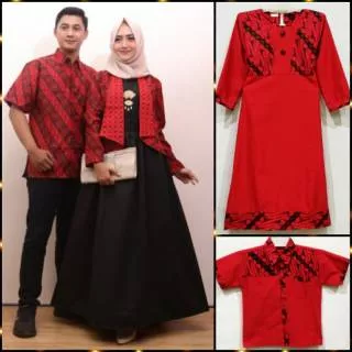 Sarimbit Gamis Alika Parang Merah